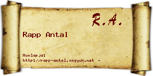 Rapp Antal névjegykártya